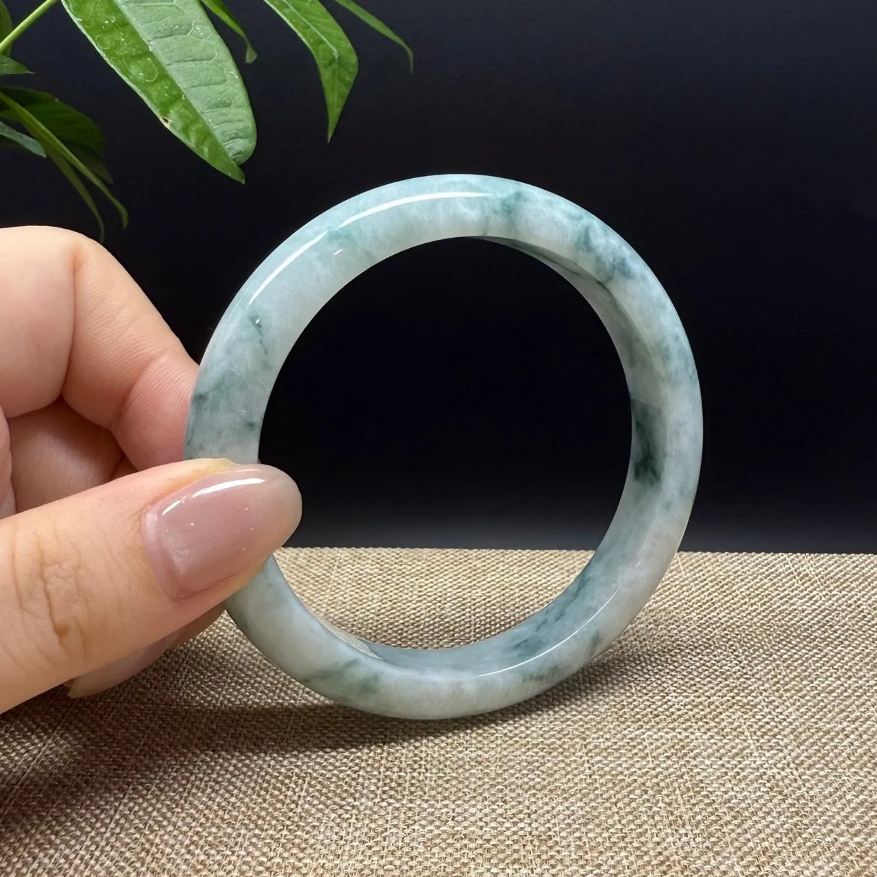 Genuine Burmese Blue Green Jade Jadeite Bangle Bracelet ( 60.6mm )