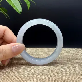Genuine Burmese Icy Lavender Green Jade Jadeite Bangle Bracelet ( 53.2mm )