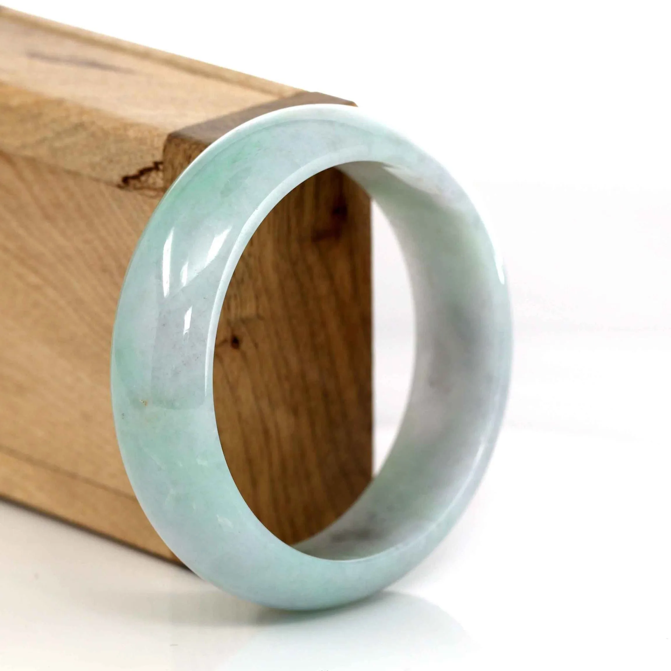 Genuine Burmese Lavender & Green Jadeite Jade Bangle Bracelet (57.63 mm) #207