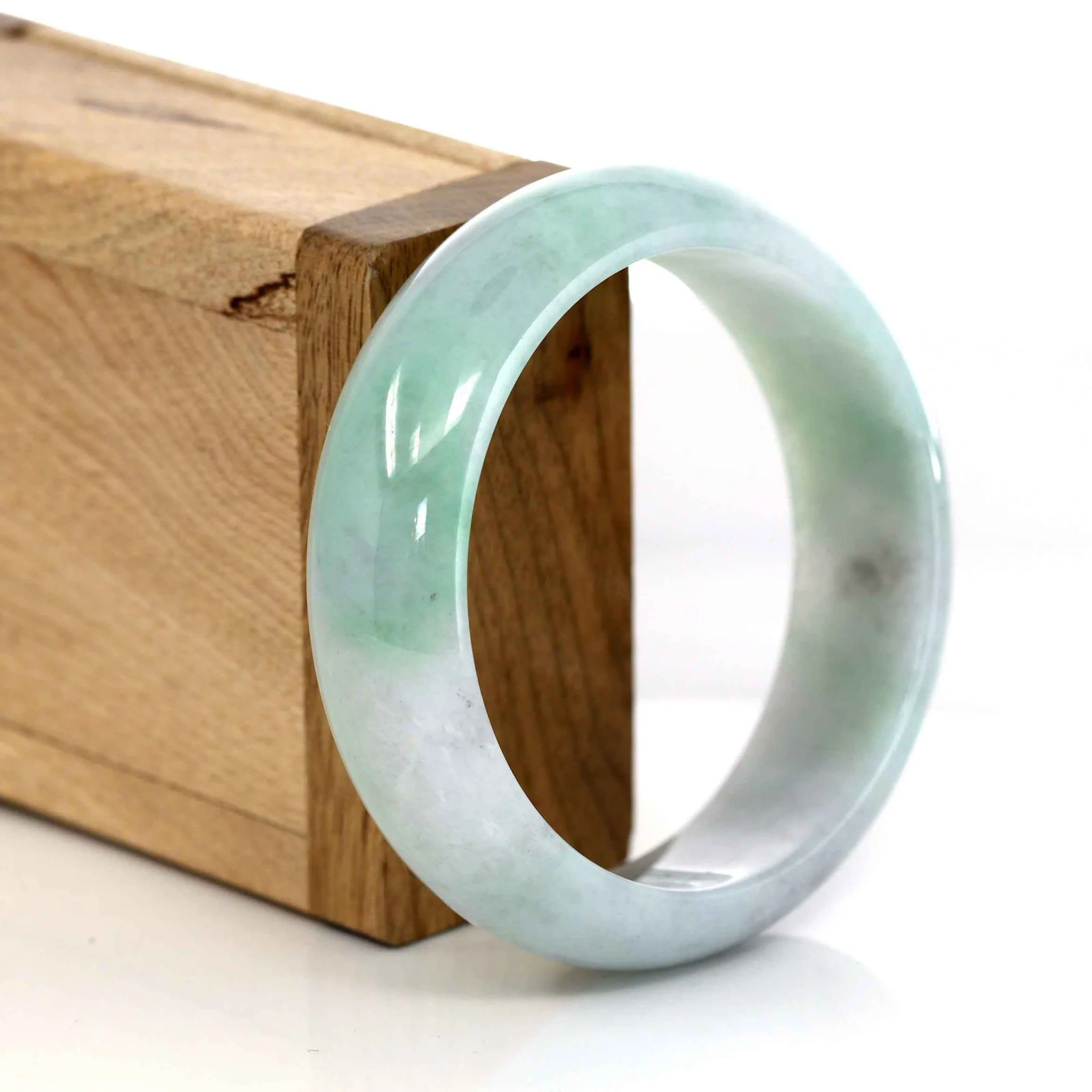 Genuine Burmese Lavender & Green Jadeite Jade Bangle Bracelet (57.63 mm) #207