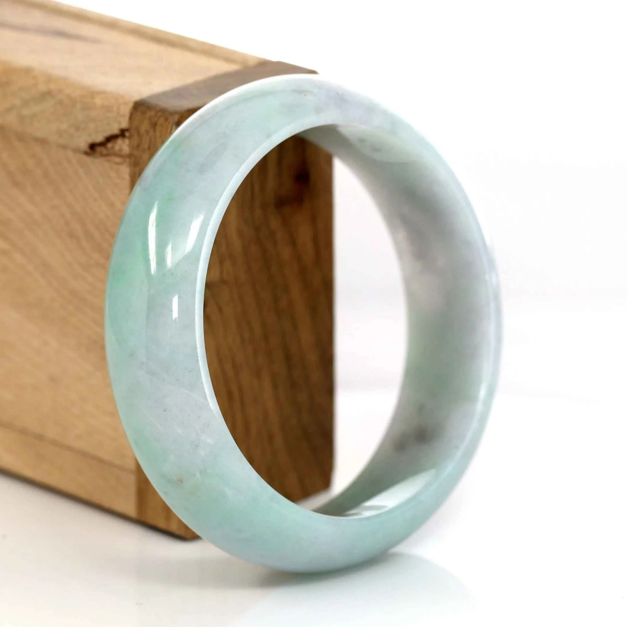 Genuine Burmese Lavender & Green Jadeite Jade Bangle Bracelet (57.63 mm) #207