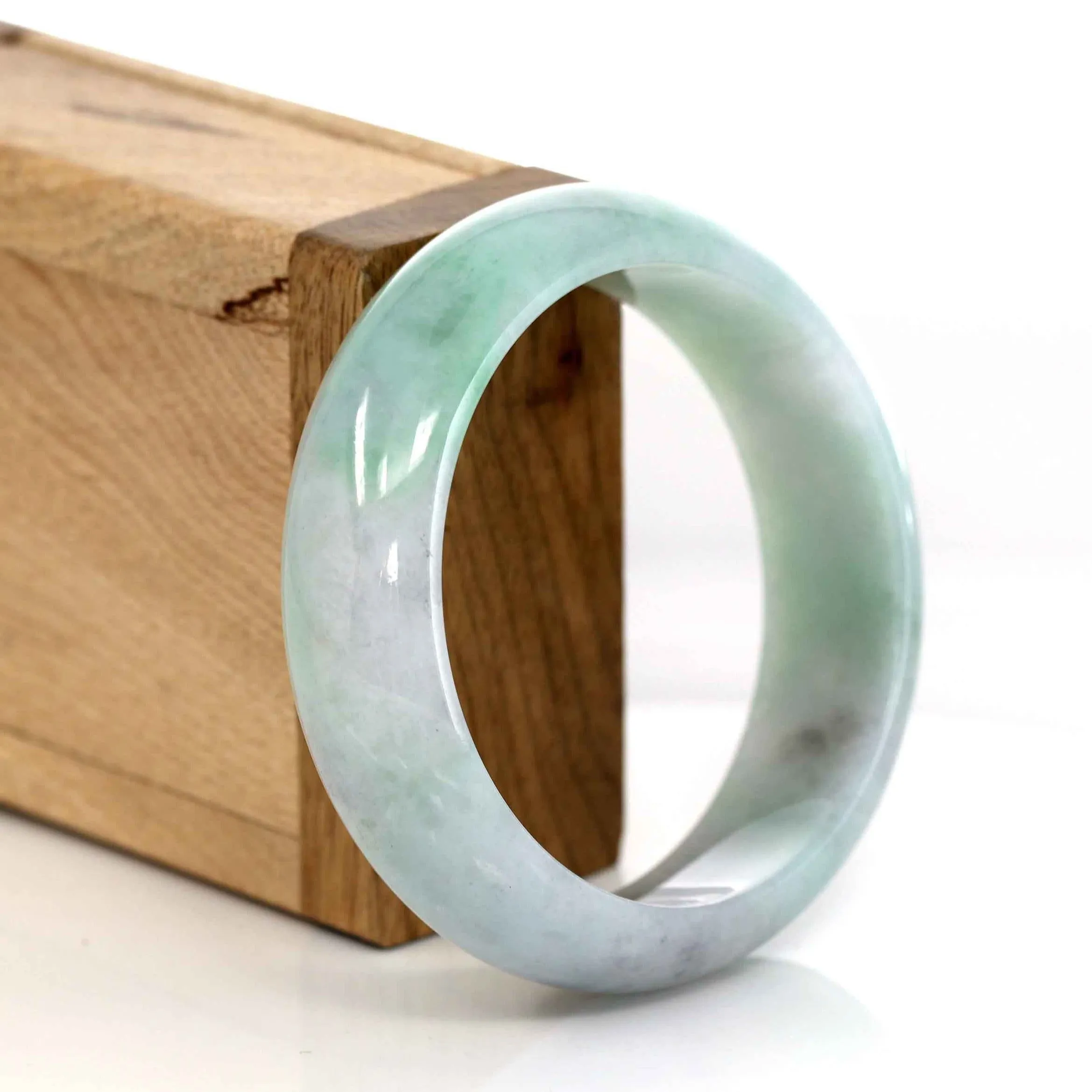 Genuine Burmese Lavender & Green Jadeite Jade Bangle Bracelet (57.63 mm) #207