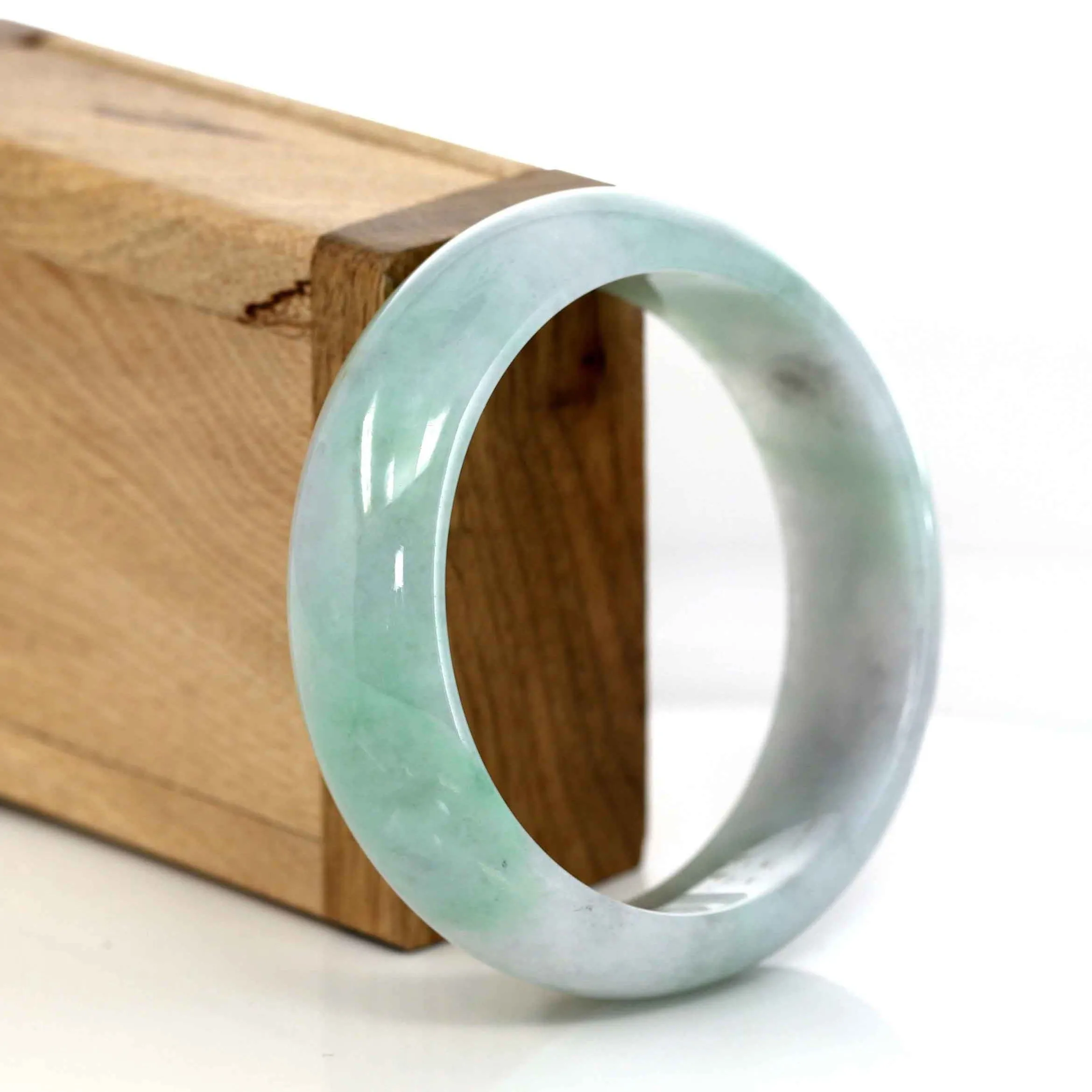 Genuine Burmese Lavender & Green Jadeite Jade Bangle Bracelet (57.63 mm) #207