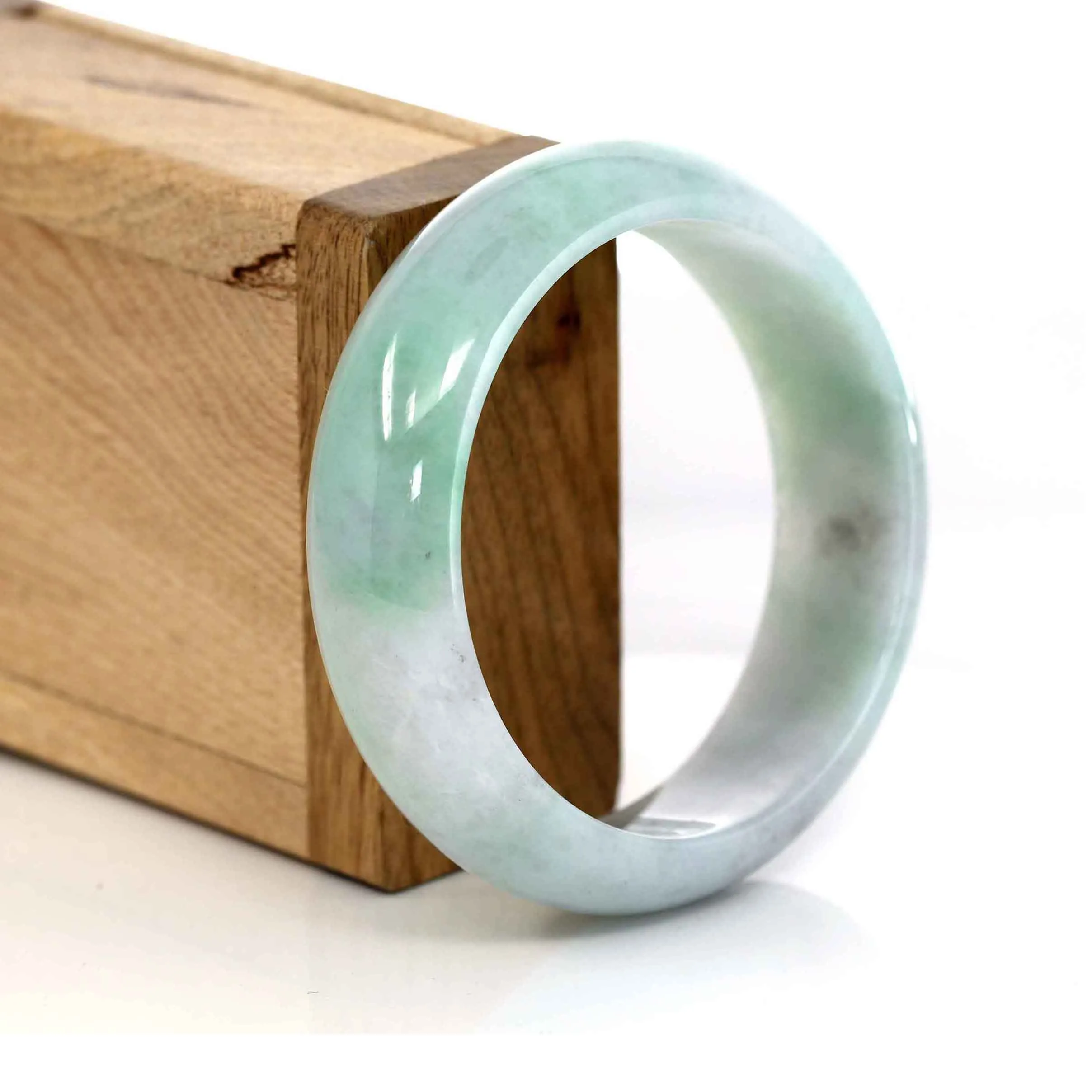 Genuine Burmese Lavender & Green Jadeite Jade Bangle Bracelet (57.63 mm) #207