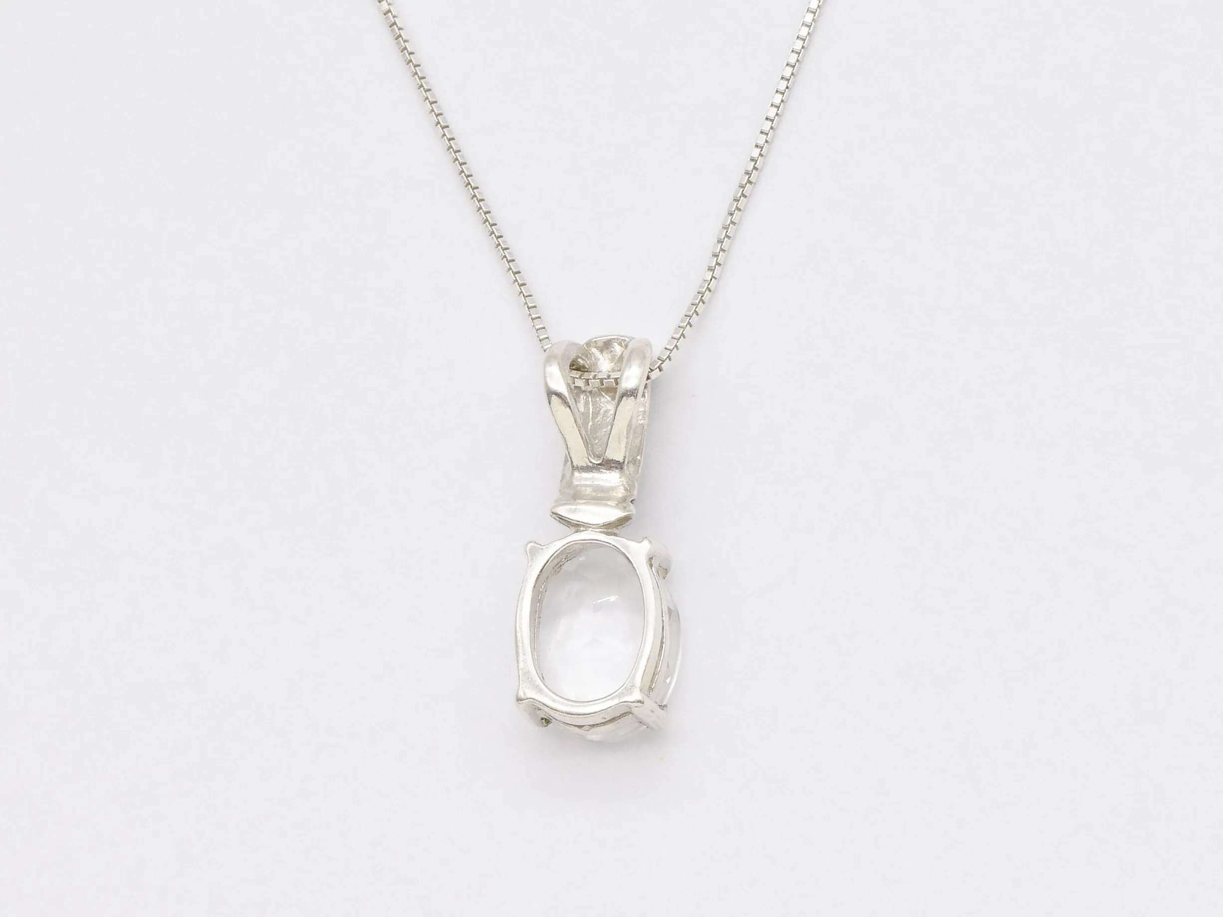 Genuine Topaz Pendant - Sparkly Boho Necklace - White Tribal Necklacce