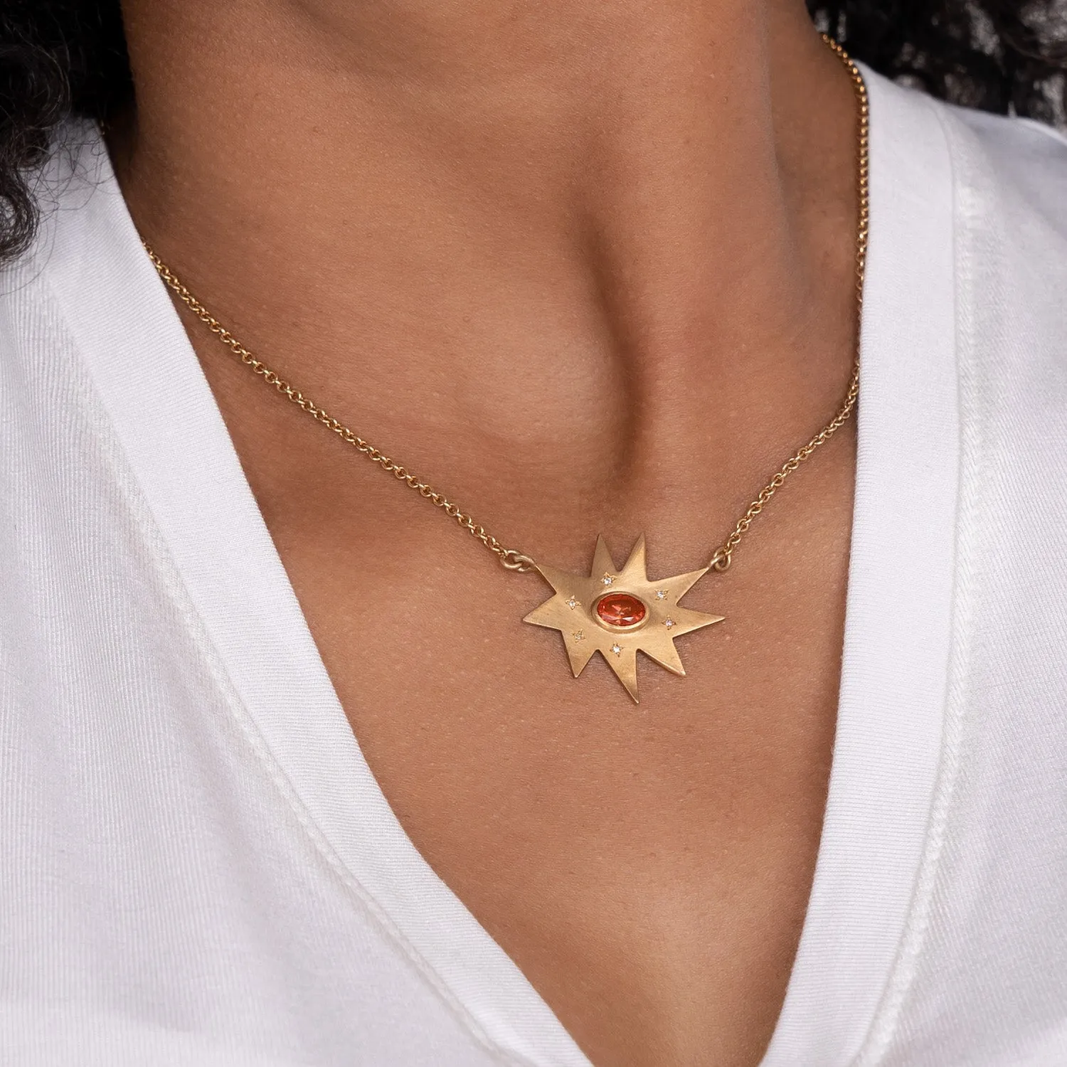 Gold Maxi KAPOW! Necklace: Blue Topaz