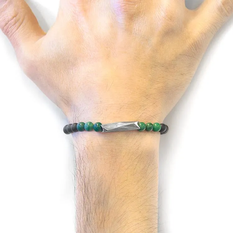 GREEN JADE ORINOCO SILVER AND STONE BRACELET
