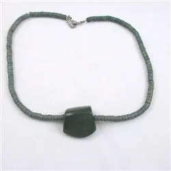 Green Surfer Necklace  Unisex Man's Necklace