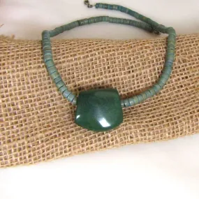 Green Surfer Necklace  Unisex Man's Necklace