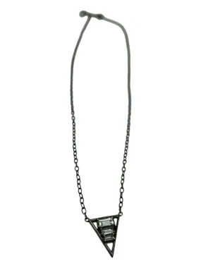 Gunmetal 925 Sterling Silver Triangle Necklace