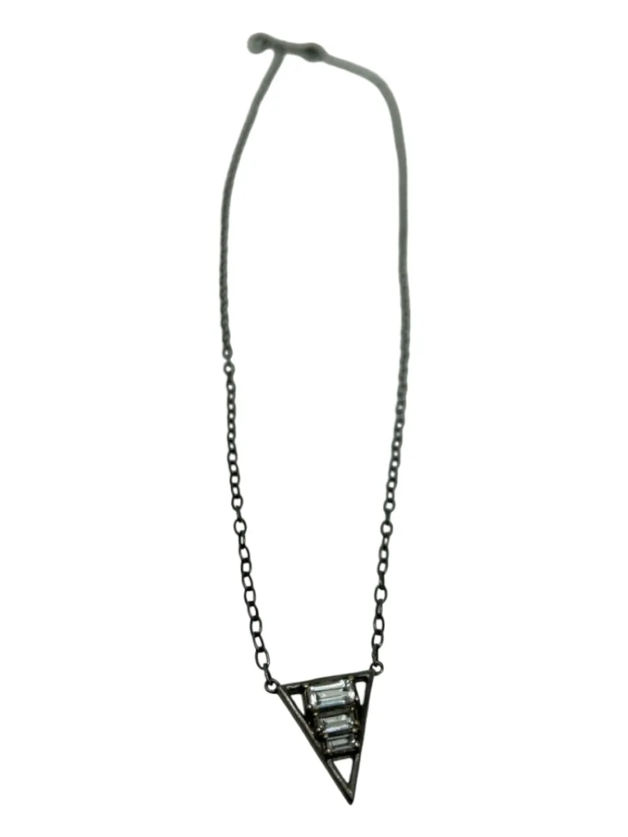 Gunmetal 925 Sterling Silver Triangle Necklace