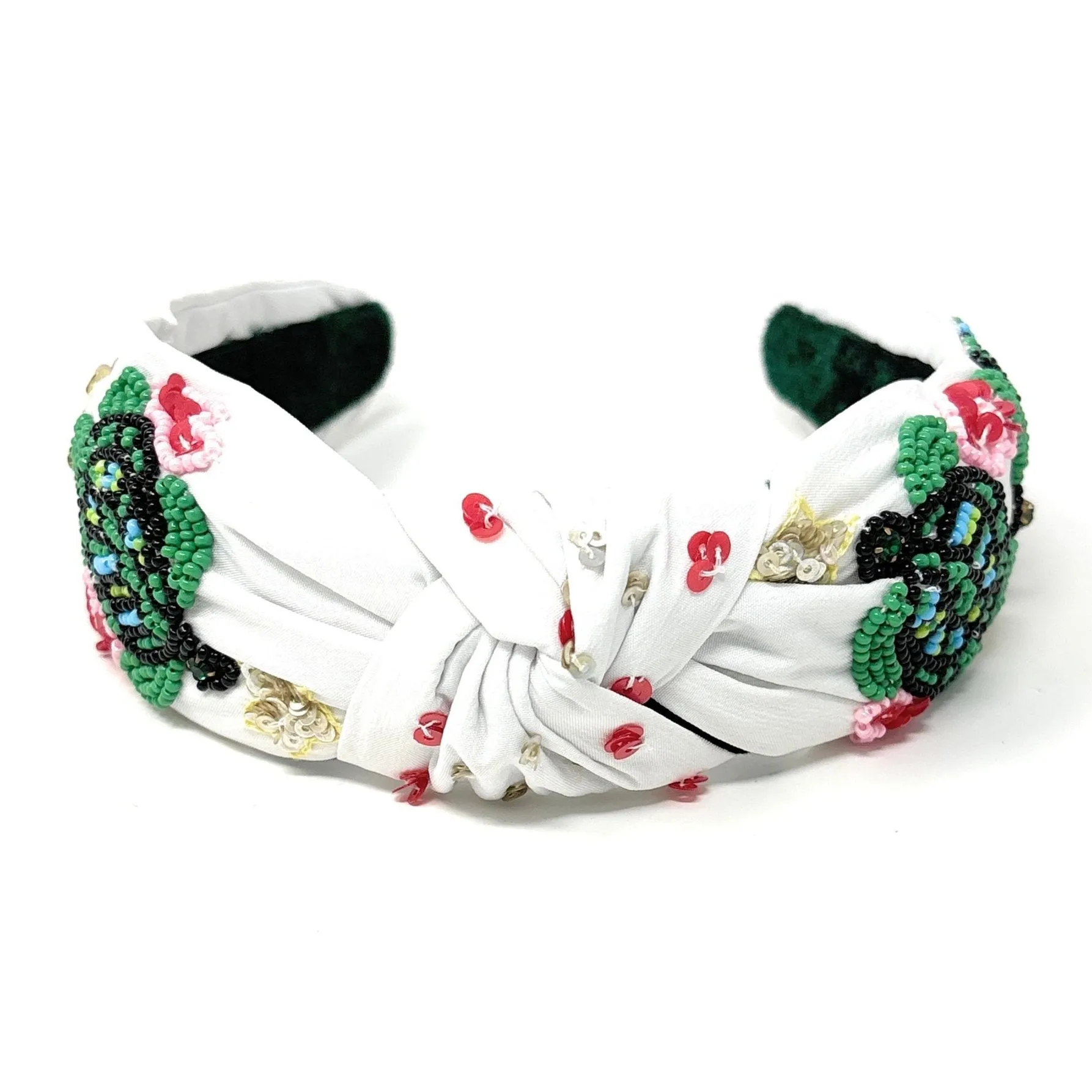 Hand Beaded Sea Turtle Top Knot Headband