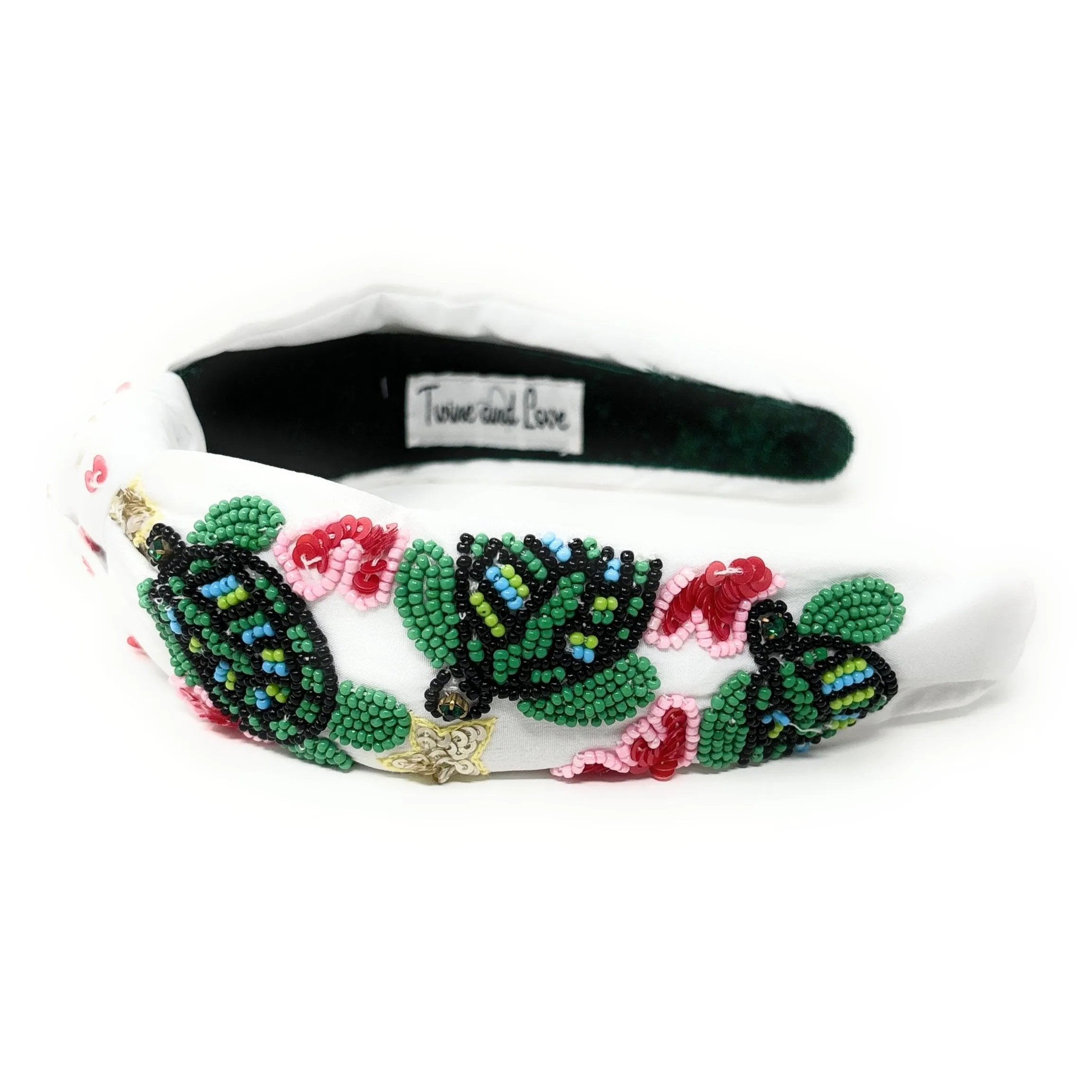 Hand Beaded Sea Turtle Top Knot Headband