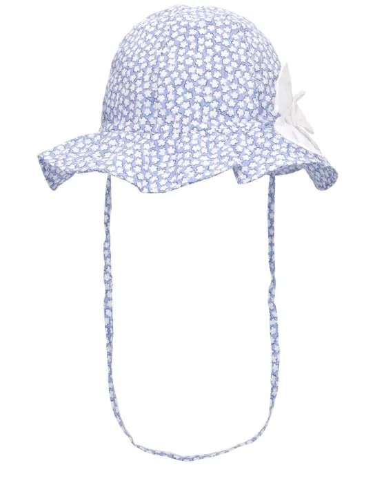 Il Gufo   Printed cotton poplin hat w/bow 