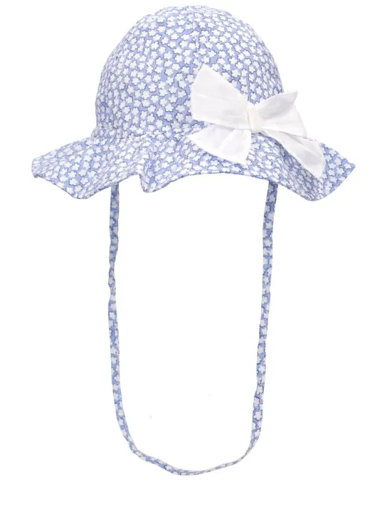 Il Gufo   Printed cotton poplin hat w/bow 