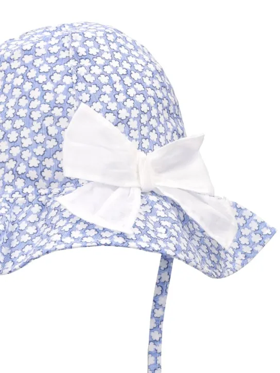 Il Gufo   Printed cotton poplin hat w/bow 