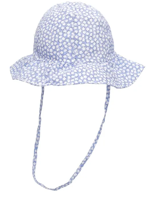 Il Gufo   Printed cotton poplin hat w/bow 