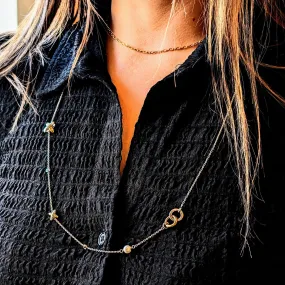 Intertwined Circle & Cross Station Necklace
