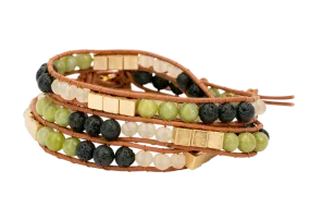 *Jade Stone, Triple Wrap Zengo Bracelet