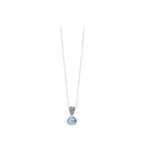 JD N70892BTP BLUE TOPAZ OVAL NECKLACE