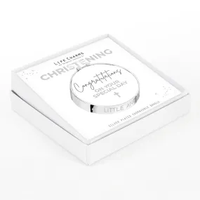 Jewellery Little Angel Christening Bangle - Pink Stones