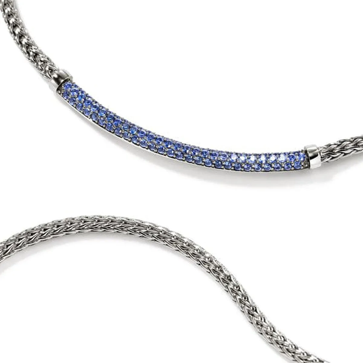 JH Essential Pavé Necklace, Sterling Silver, Blue Sapphire - NBS986984BSPX16-18