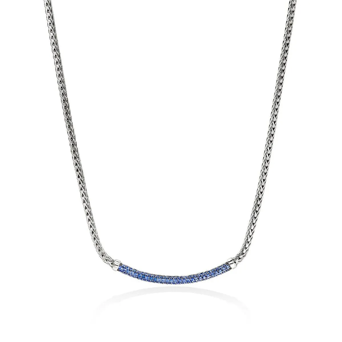 JH Essential Pavé Necklace, Sterling Silver, Blue Sapphire - NBS986984BSPX16-18