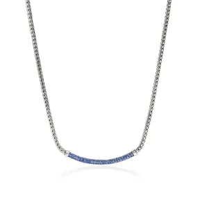 JH Essential Pavé Necklace, Sterling Silver, Blue Sapphire - NBS986984BSPX16-18