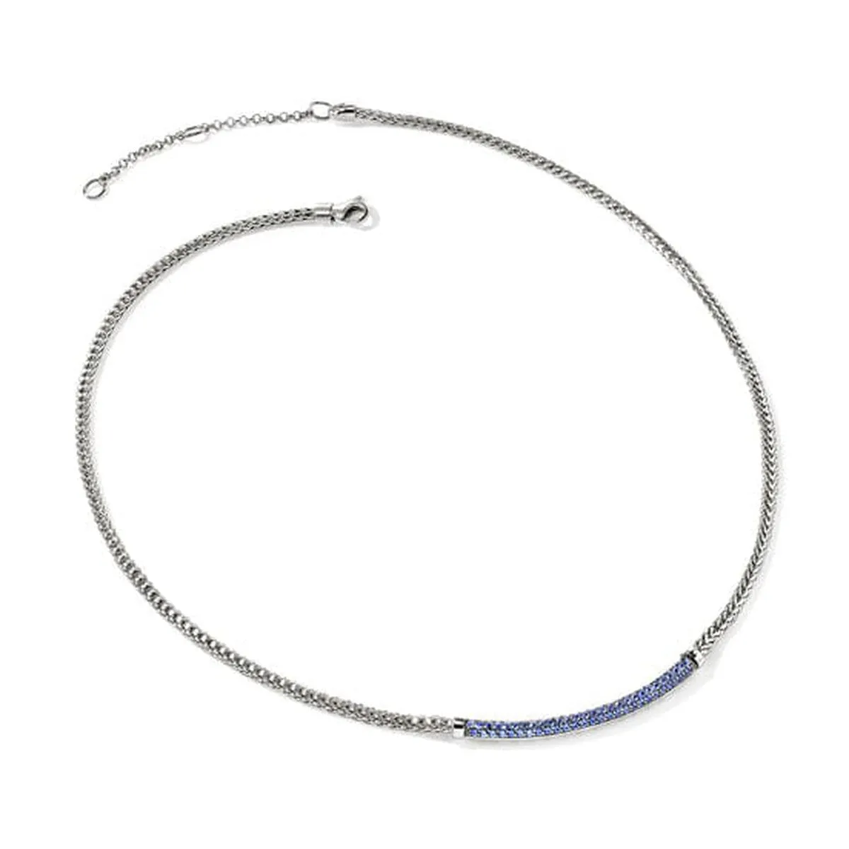 JH Essential Pavé Necklace, Sterling Silver, Blue Sapphire - NBS986984BSPX16-18