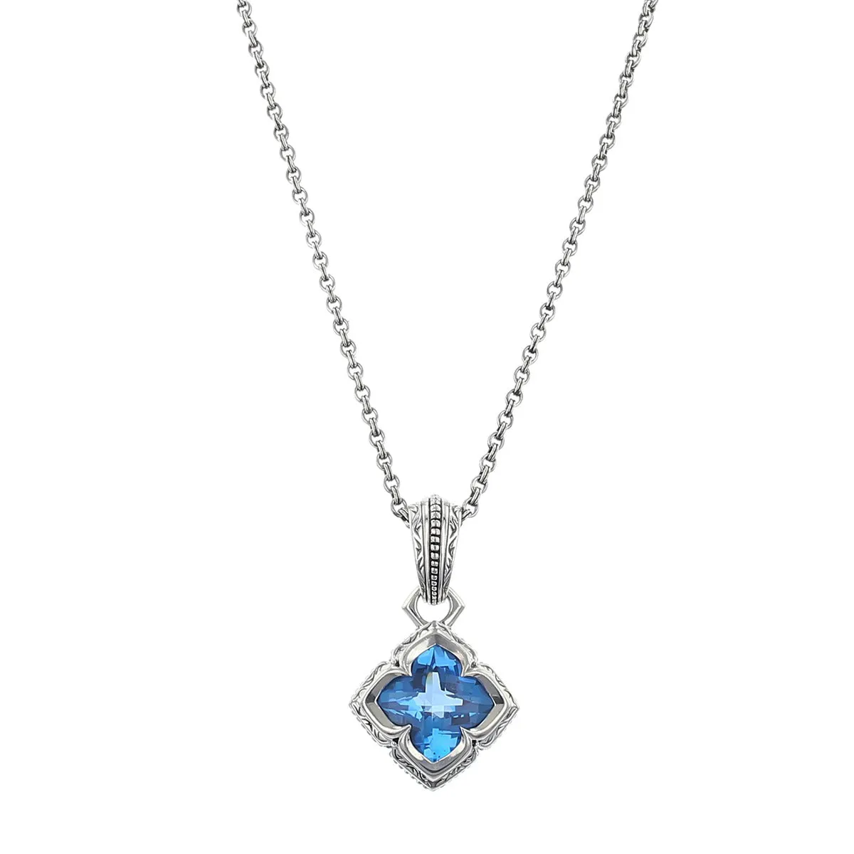 John Hardy Sterling Silver Blue Topaz Necklace