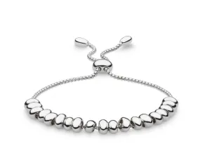 Kit Heath Sterling Silver Rhodium Plated Pebble Half Row Toggle Bolo Bracelet (SI6824)