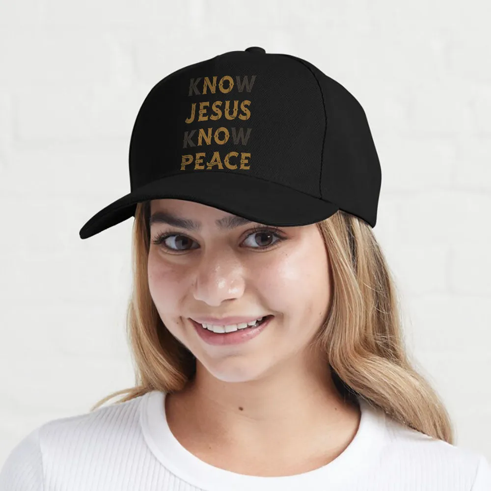 Know Jesus Know Peace Words Double Meaning Cap