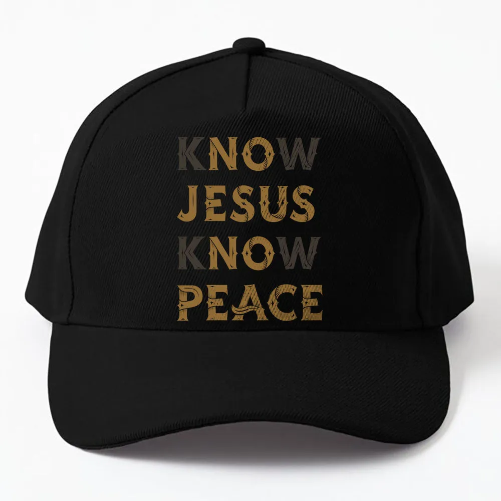 Know Jesus Know Peace Words Double Meaning Cap