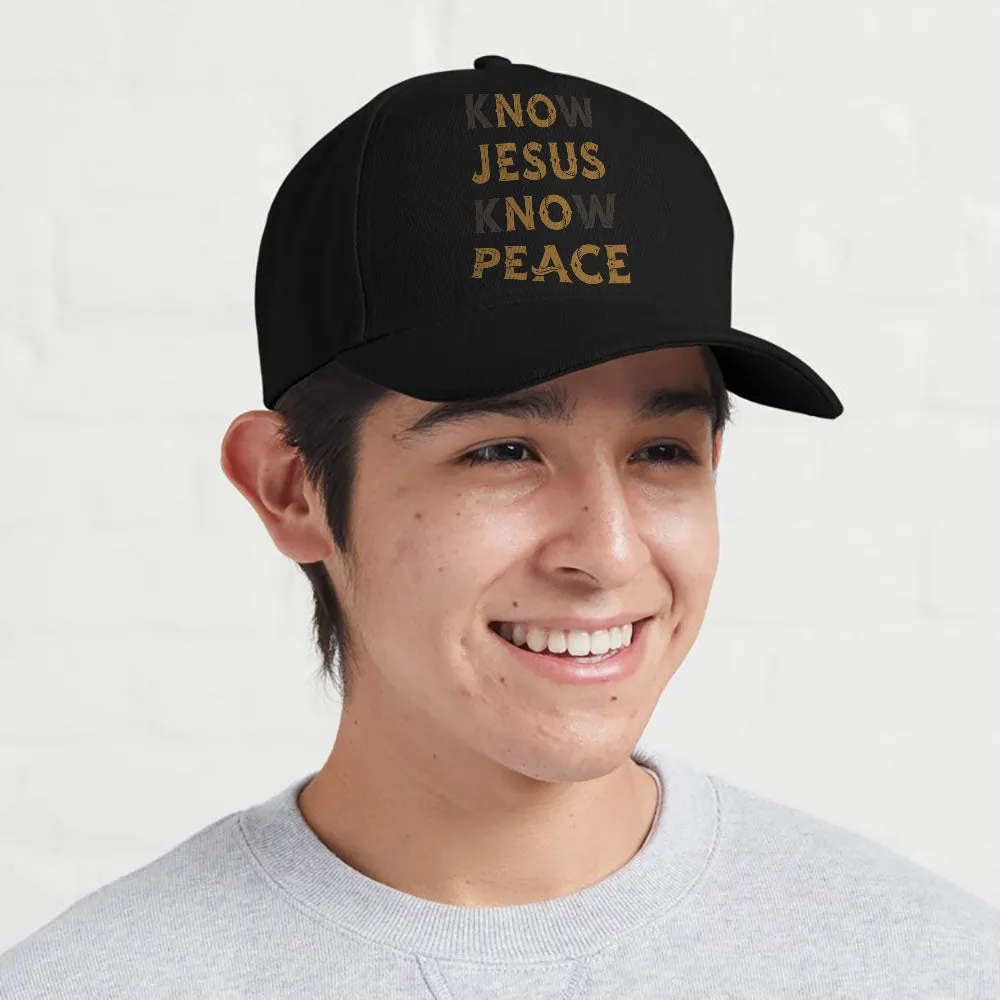 Know Jesus Know Peace Words Double Meaning Cap