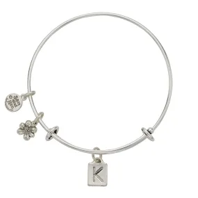 Letter K Charm Bangle Bracelet