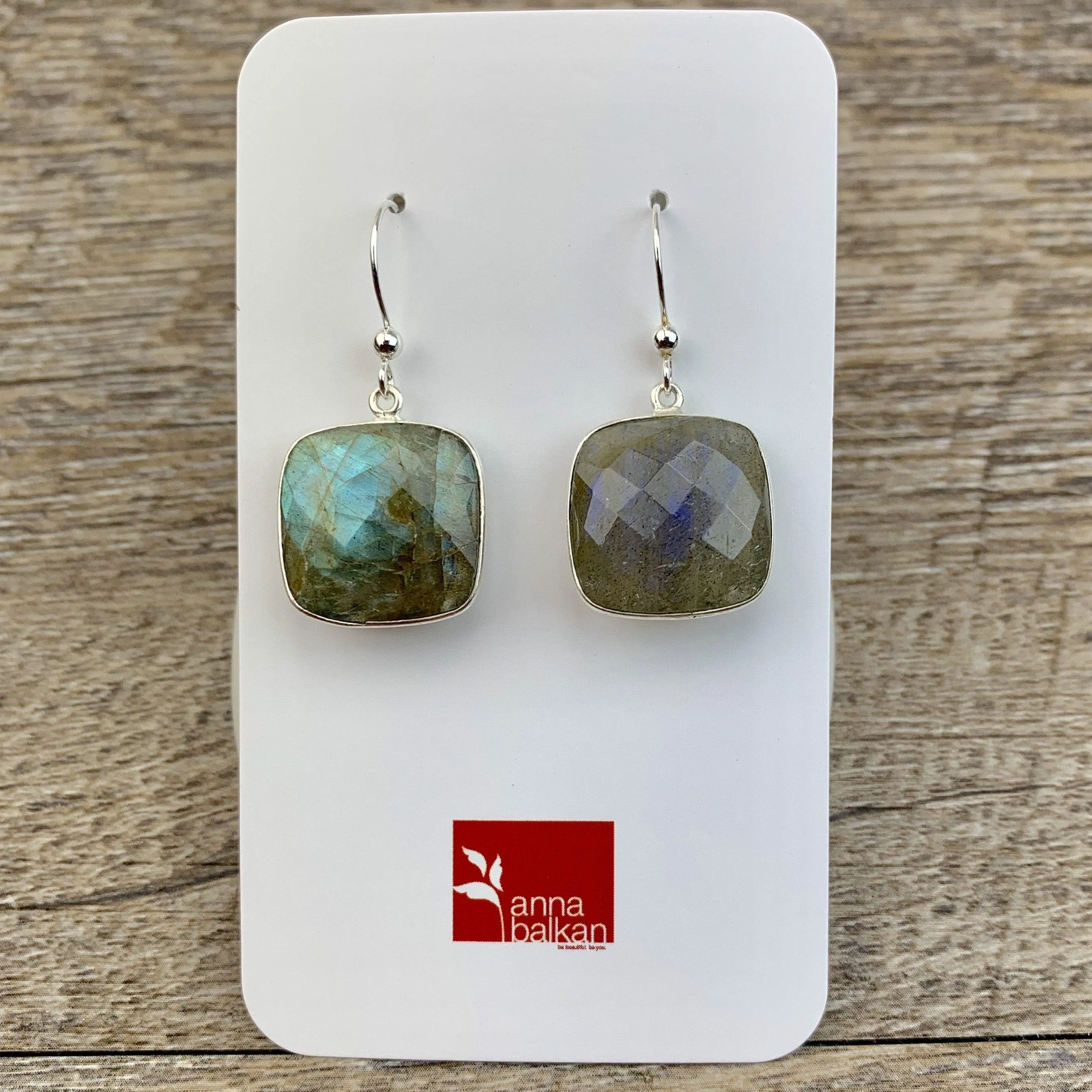 Lucy Square Gemstone Bezel Everyday Earrings
