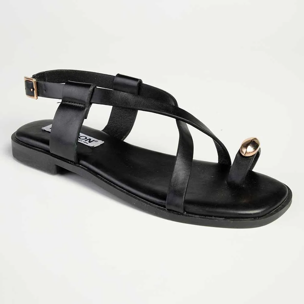 Madison Jenna Toe Ring Sandal - Black