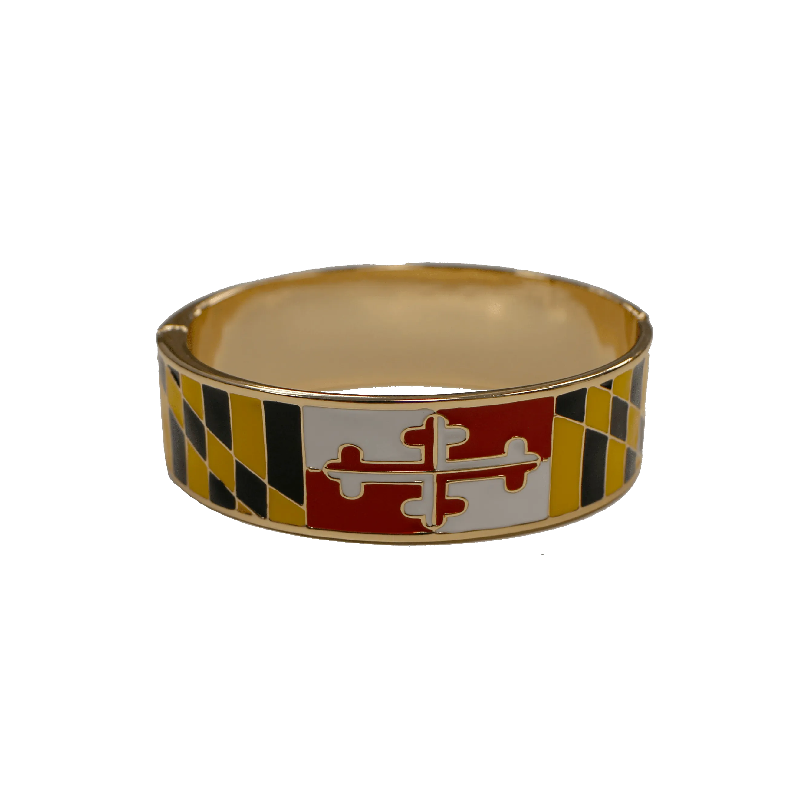 Maryland Flag Bracelet (Gold) / Enamel Bangle Bracelet