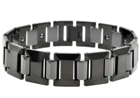 Mens Black I-Link Tungsten Bracelet