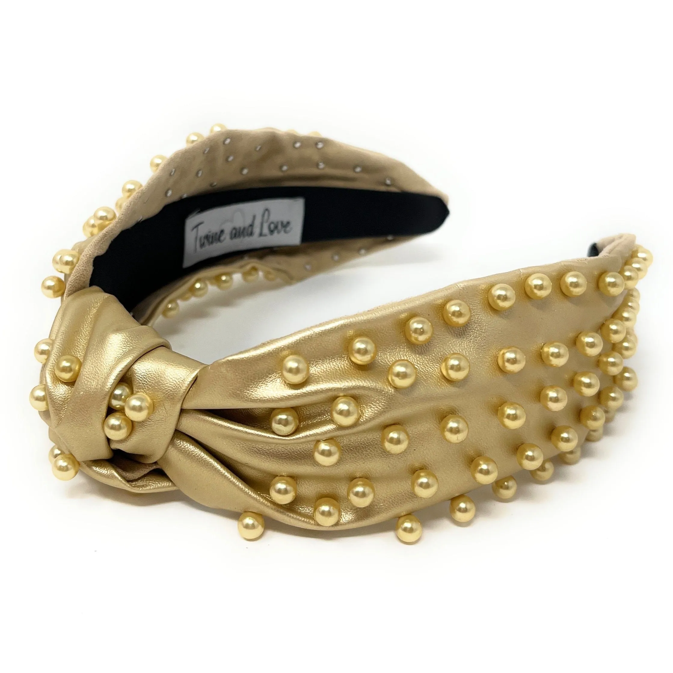 Metallic Wide Pearl Vegan Knot Headband (more colors)