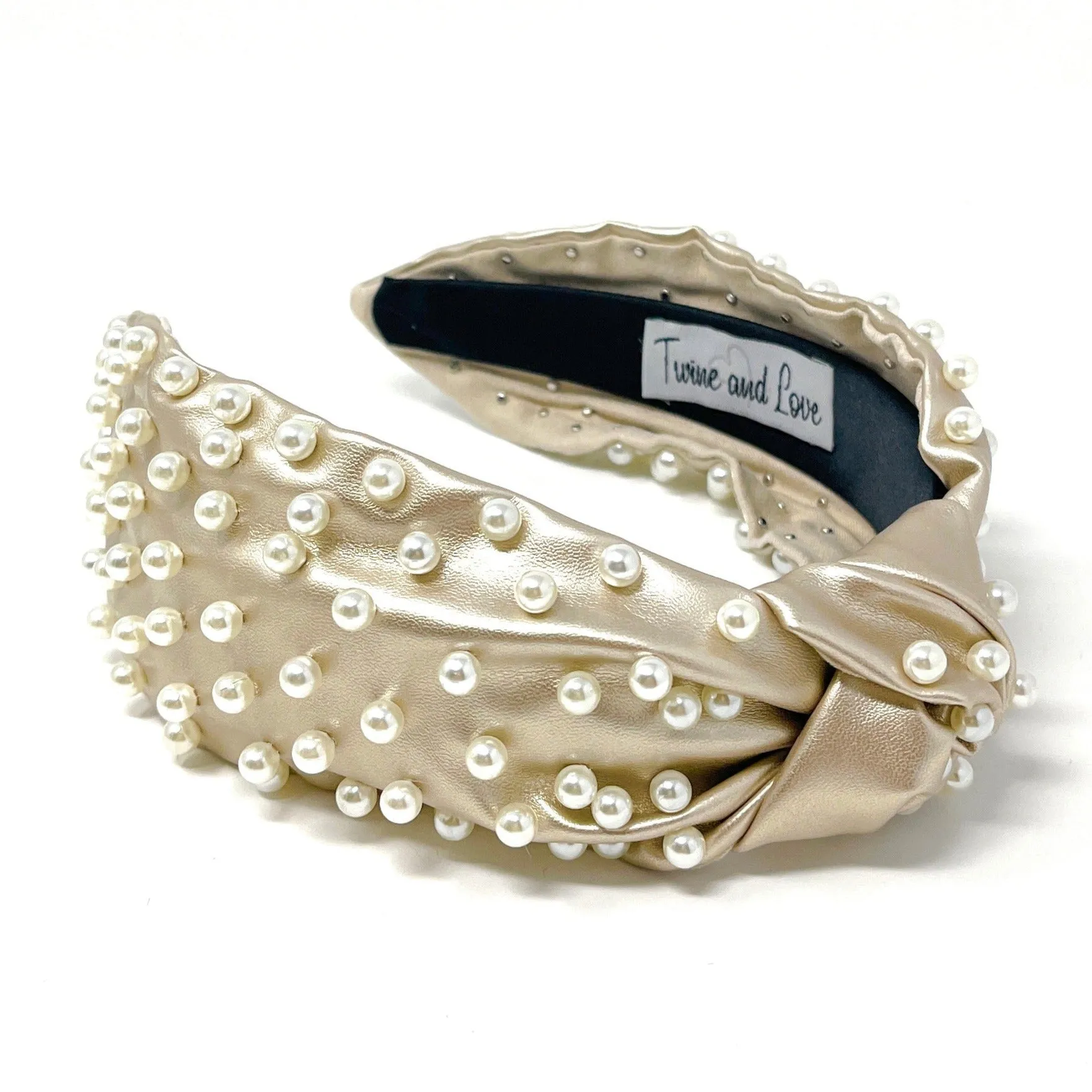 Metallic Wide Pearl Vegan Knot Headband (more colors)