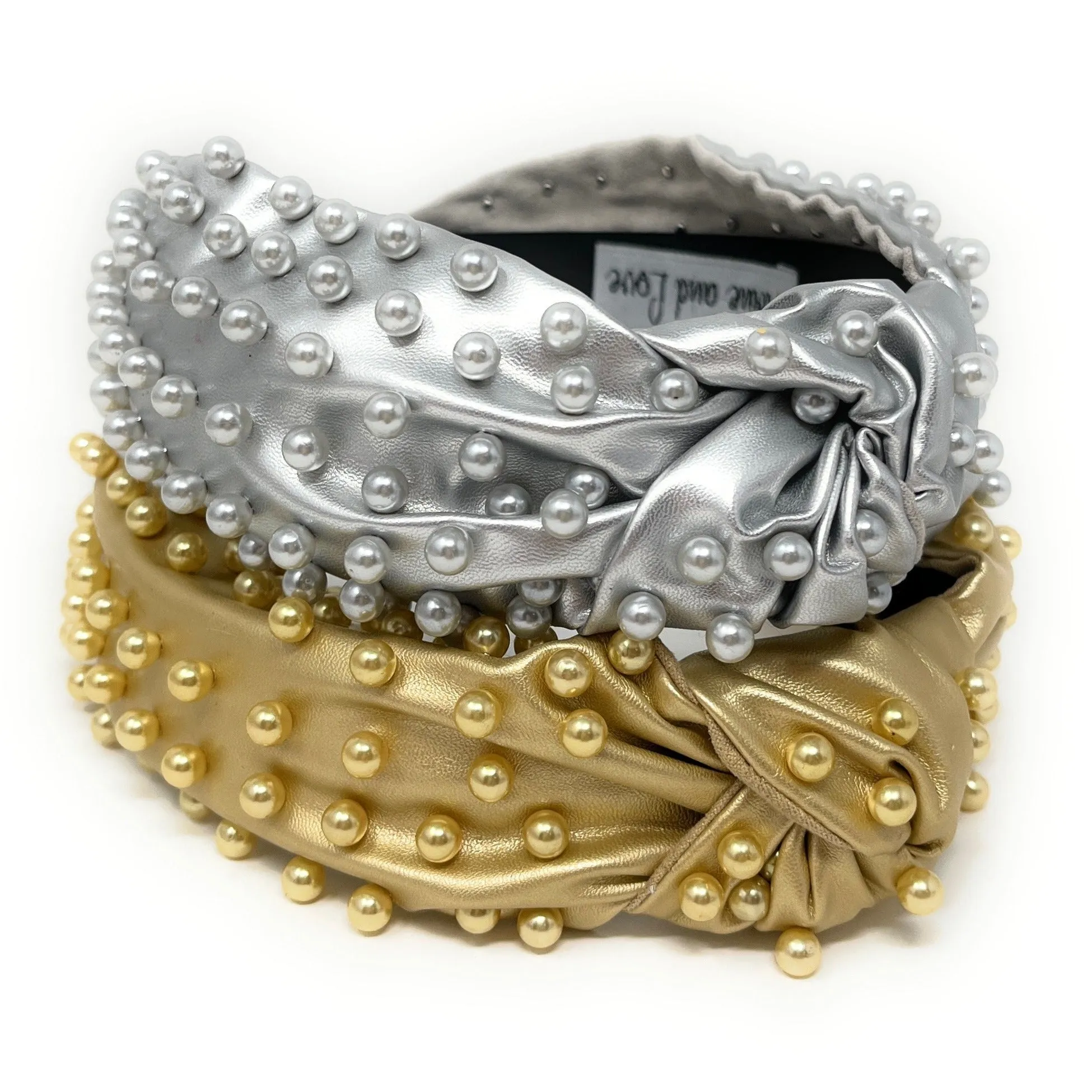 Metallic Wide Pearl Vegan Knot Headband (more colors)