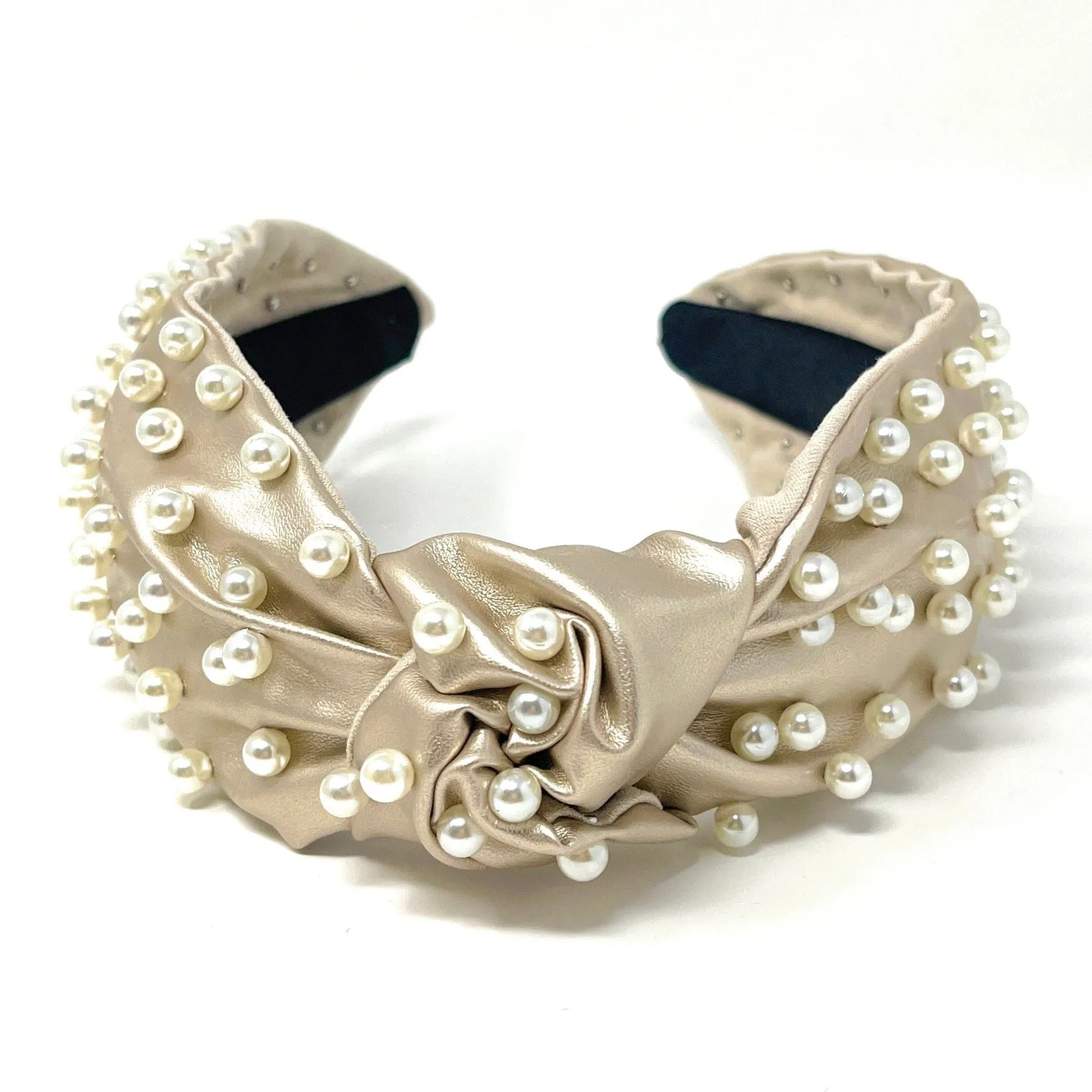 Metallic Wide Pearl Vegan Knot Headband (more colors)