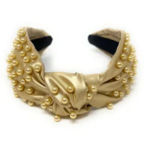 Metallic Wide Pearl Vegan Knot Headband (more colors)