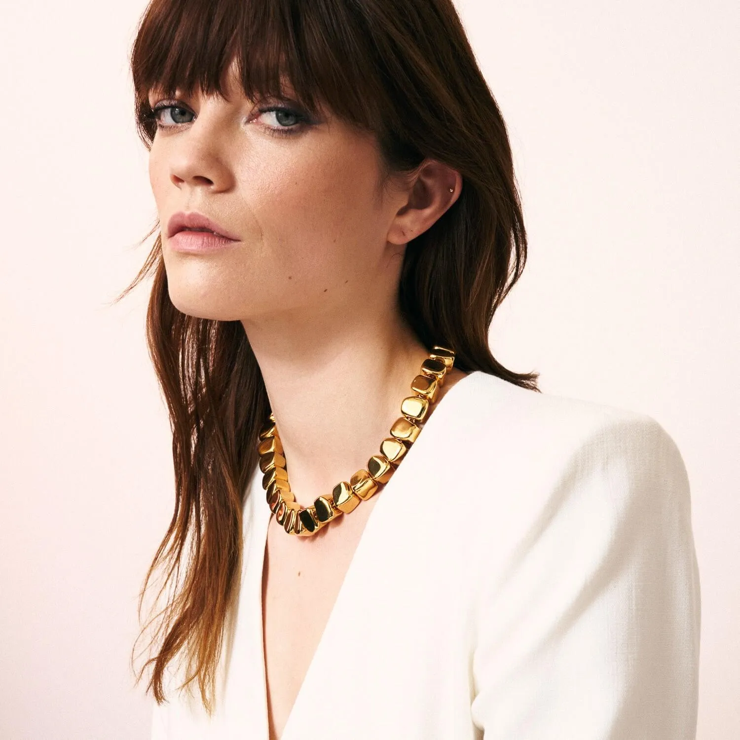 Mini Organic Shaped Necklace Gold