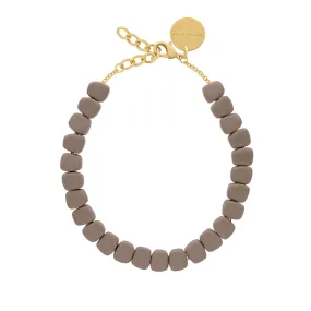 Mini Organic Shaped Necklace Matt Taupe