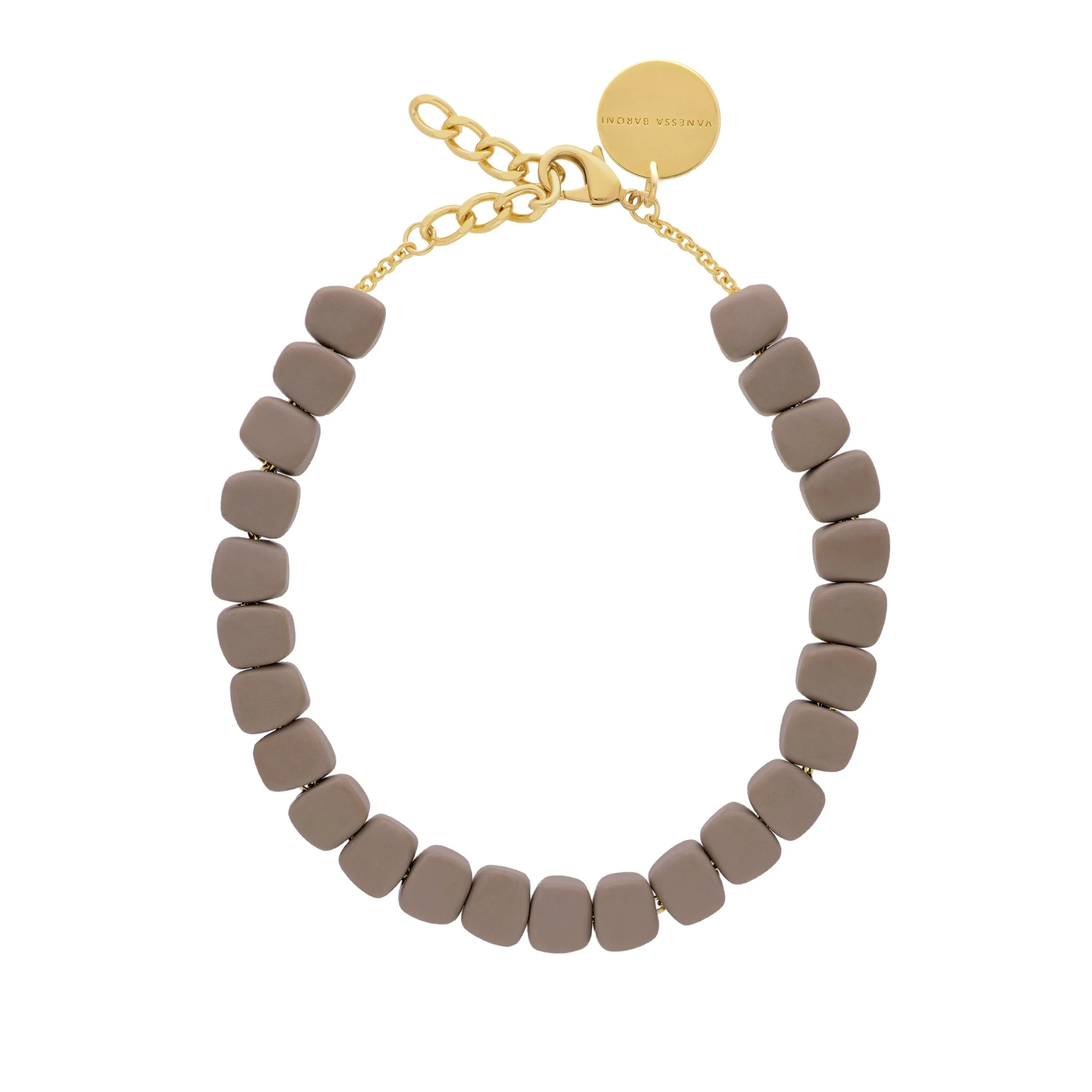 Mini Organic Shaped Necklace Matt Taupe
