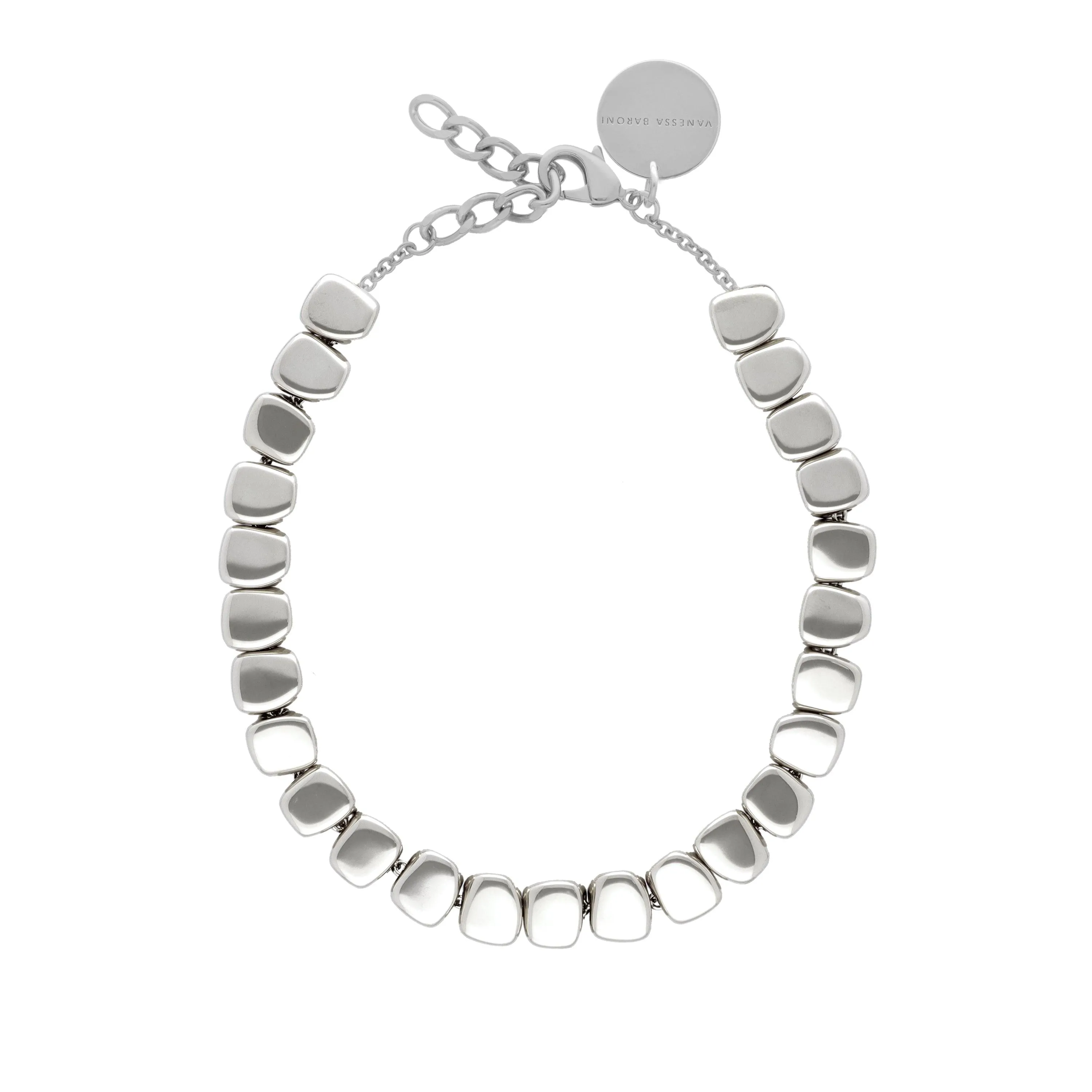 Mini Organic Shaped Necklace Silver