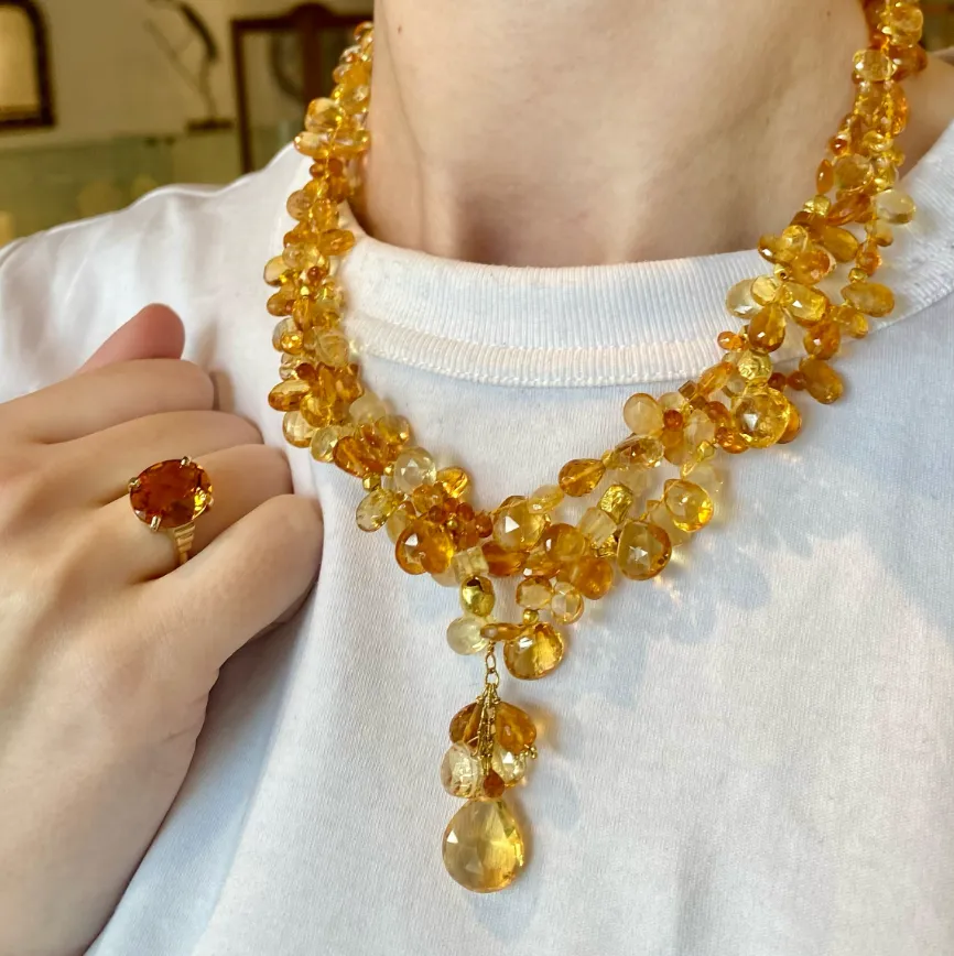 Multi-Strand Citrine Necklace