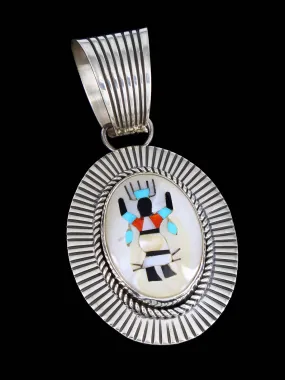 Native American Cold Chisel Kachina Dancer Sterling Silver Pendant